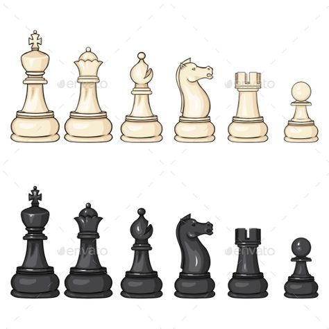 Vector Set of Cartoon Chess Figures by nikiteev EPS, JPG Chess Figures Design, Chess Character Design, Chess Pieces Art, Chess Figures, Dibujos Anime Chibi, Julia Louis Dreyfus, Id Card Template, The Queen's Gambit, Industrial Design Sketch