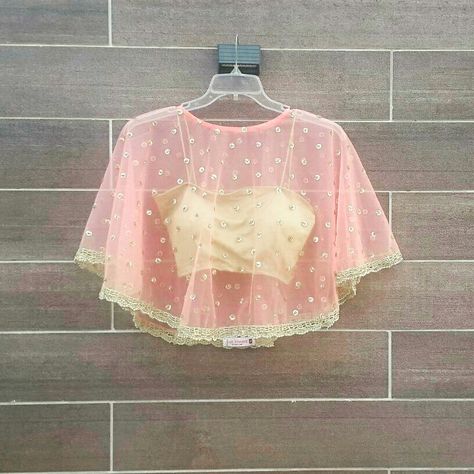 JUST BLOUSES # CAPE BLOUSES # VAISHALI SHAH Net Blouse Design, Asian Prom Dress, Cape Dresses, Netted Blouse Designs, Cape Blouse, Net Blouse, Kids Blouse Designs, Lehenga Designs Simple, Net Blouses