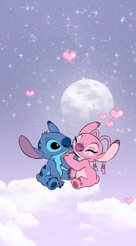 Cute Stitch And Angel Wallpaper, Angel Lilo And Stitch Wallpaper, In Love Wallpaper, Angle Stitch, Lilo And Stitch Tattoo, Angel Lilo And Stitch, Angel Stitch, Lilo And Stitch Characters, Hawaiian Girl