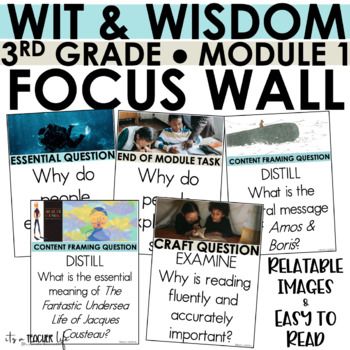 Wit And Wisdom Focus Wall, Wit And Wisdom 3rd Grade, 3rd Grade Books, Focus Wall, Essential Questions, Wit And Wisdom, Book Posters, Third Grade, Teachers Pay Teachers