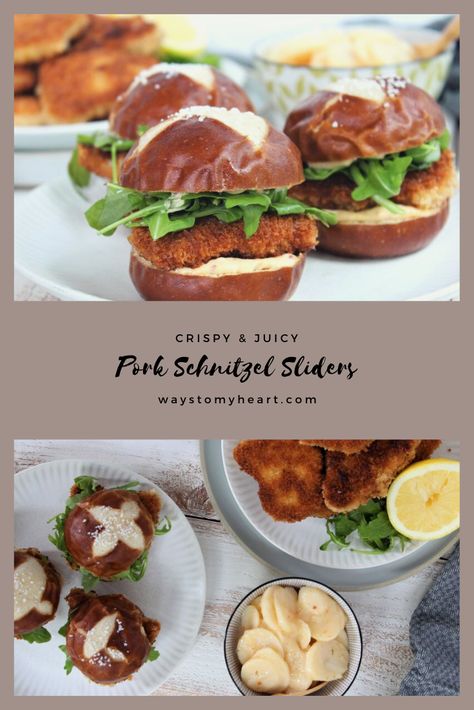 Pork Schnitzel Sliders, German Sliders, German Oktoberfest Food, Oktoberfest Food Appetizers, October Fest Party Ideas Food, Oktoberfest Menu Ideas, Oktoberfest Food Ideas, German Appetizers Oktoberfest Party, October Fest Food