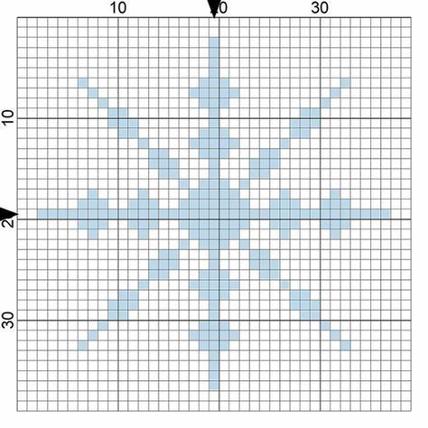 Easy Snowflake Needlepoint Chart Snowflake Cross Stitch Pattern, Easy Snowflake, Continental Stitch, Snowflake Cross Stitch, Needlepoint Projects, Tent Stitch, Simple Snowflake, Needlepoint Ornaments, Winter Cross Stitch