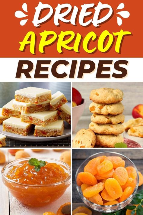 For a sweet treat, try these dried apricot recipes! From bars to cake to jam, these dishes are so easy and delicious. Uses For Dried Apricots, Dried Apricot Cake Recipe, Dried Apricot Bread Recipe, Dried Apricot Cookies Recipe, Dried Apricot Appetizer, Dried Apricot Jam, Dry Apricot Recipes, Apricot Recipes Jam, Dried Peaches Recipe