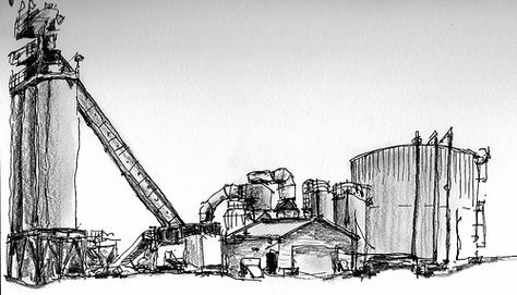 Factory sketch. Factory Sketch, Factory Drawing, Economics Project, Pen Sketches, Pixel Game, Building Sketch, Water Illustration, Building Drawing, Working Drawing