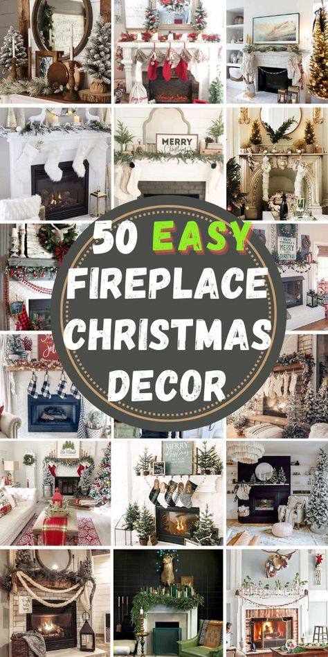 Transform your hearth with Christmas Fireplace Decor Ideas! 🎄✨ Drape lush garlands, hang festive stockings, and add twinkling lights for a warm holiday glow. Finish with candles or a statement wreath for a magical focal point! 🌟🔥 #ChristmasFireplace #CozyDecor #HolidayCharm Brick Fireplace Christmas Decor, Christmas Fireplace Ideas, Christmas Fireplace Decor Ideas, Christmas Fireplace Decorations, Xmas Fireplace, Fireplace Decor Ideas, Cozy Up Your Home, Christmas Fireplace Decor, 50 Christmas