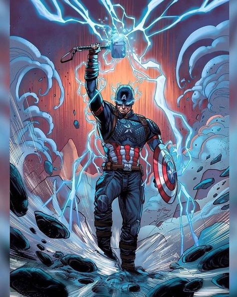 Captain America wielding Mjolnir | 2019-07-22 Capitan America Wallpaper, Captain America Art, Captain America Wallpaper, Captain America Comic, Marvel Drawings, Marvel Artwork, Marvel Captain America, Superhero Wallpaper, Marvel Comic Character