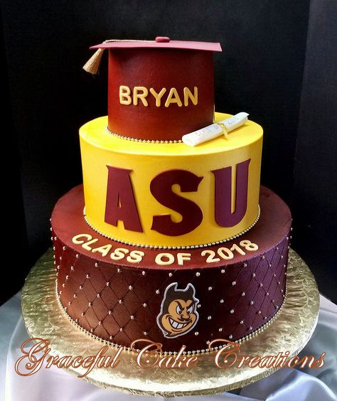 https://flic.kr/p/Lg2V9Q | Burgundy and Gold 2018 ASU Graduation Cake Burgundy And Gold Graduation Cake, Burgundy And Gold Graduation Party Ideas, Maroon And Gold Graduation Cake, College Grad Cake Ideas, Asu Graduation Party, Engineering Party, Burgundy Cake, Asu Graduation, College Graduation Cakes