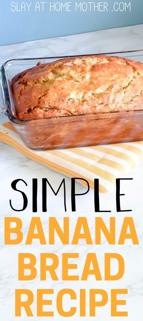 Easy Banana Bread Recipe With Mayonnaise, No Mixer Banana Bread, No Milk Banana Bread, Banana Bread Without Nuts Recipes, Banana Bread With Almond Milk, Easy Simple Banana Bread, Easy Bake Banana Bread, Banana Bread With Milk, Banana Bread With No Butter