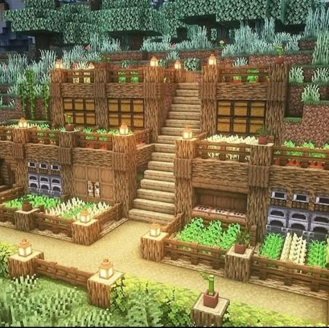 Spruce House Minecraft Survival, Cottage Core Storage Room Minecraft, Minecraft Hillside Farm, Minecraft Sidewalk Ideas, Minecraft Base Ideas Survival Layout, Minecraft Terrace Farm, Minecraft Storehouse, Sheep Enclosure Minecraft, Minecraft House Inspiration Cottage