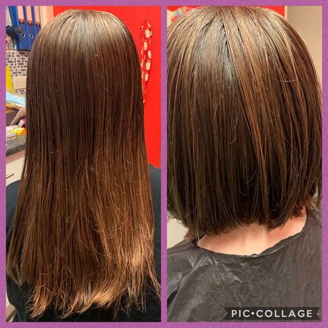 Taking the plunge and getting a cut is a hard decision, trust us we know. Going from long, beautiful locks that have unlimited style options, to hair ... Long Bob Brunette, Hair Cuts Long, Bad Sister, Long Angled Bob, Before And After Haircut, Haircut 2022, Angled Bob Haircuts, Hard Decision, Long To Short Hair