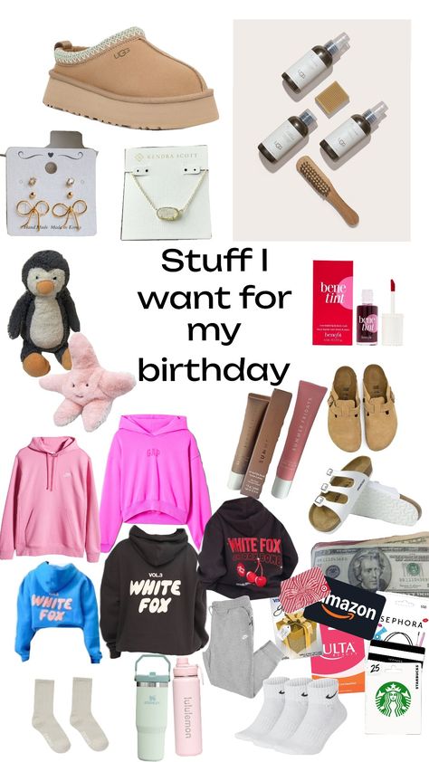 My birthday List Stuff To Ask For Your Birthday, Things To Ask For Your Birthday, Birthday Supplies, Birthday List, Summer Fridays, White Fox, My Birthday, Kendra Scott, Birthday