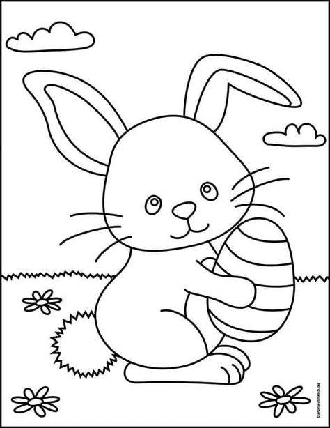 Easy How to Draw the Easter Bunny Tutorial and Coloring Page Draw Easter Bunny, Easter Drawings For Kids, Easter Bunny Easy Drawing, Easter Bunny Coloring Pages, Bunny’s Drawing, Easter Bunny Drawing, Easter Directed Drawing, Bunny Directed Drawing, Easter Bunny Directed Drawing For Preschool