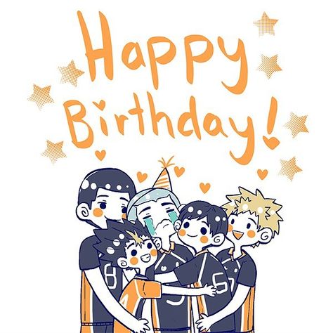 Anime Happy Birthday, Birthday Anime, Happy Birthday Wallpaper, Anime Haikyuu, Anime Crafts, Cute Anime Chibi, Anime Heaven, Haikyuu Fanart, Happy B Day