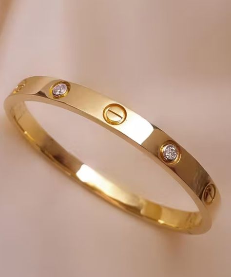 Golden Kada For Woman, Gold Kada Design For Women, Bangles For Women Gold, Kada Design, Cartier Love Bangle, Cartier Bangle, Women Gold Jewelry, Ladies Bangles, Galaxy Jewelry