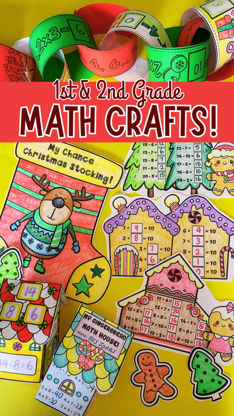 Oooh it’s my favourite time of the year and a perfect excuse to crack out some paper crafts in the classroom. Need inspo? Check out these ideas for 1st and 2nd grade math topics!  In my TPT store you'll find LOADS of Christmas themed math crafts covering addition, subtraction, skip counting, multiplication facts, arrays and chance and more.  Great for early finishers or for decorating your classroom before the holidays!  1st grade worksheets and 2nd grade worksheets too.  So get crafting! 2nd Grade Ckla, Christmas Crafts 2nd Grade, Array Math, Math Early Finishers, Free Christmas Crafts, Multiplication Arrays, Probability Worksheets, Math Crafts, Flip Books