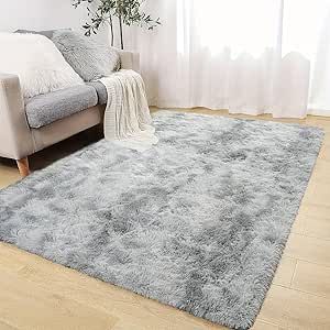 Floralux 5x7 Rugs Light Gray Tie-dyed, Shag Area Rugs 5x7 for Bedroom, Fluffy Carpets Rugs for Living Room, (5x7 Ft., Tie-dyed Light Gray) Kids Bedroom Carpet, Fuzzy Area Rug, Jute Rug Dining Room, Outdoor Jute Rug, Jute Rug Living Room, Fuzzy Rug, Carpets For Kids, 5x7 Area Rug, Fluffy Rug