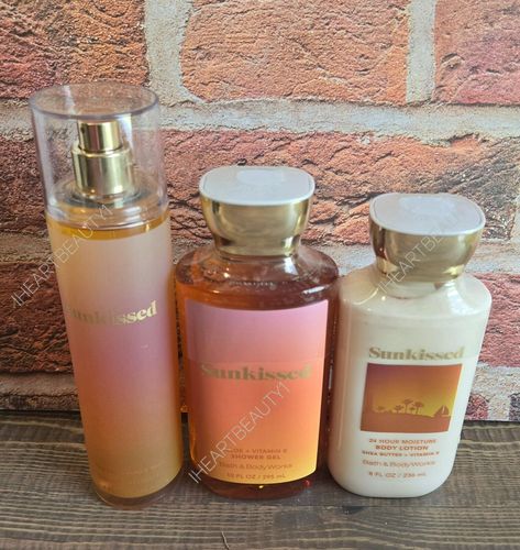 bath and body works sunkissed shower gel body lotion fragrance mist set Bath And Body Works Body Wash, Fragrance Lab, Fav Products, Bath N Body Works, Pretty Perfume Bottles, Body Hygiene, Bath And Body Work, Bath And Body Works Perfume, Fine Fragrance Mist