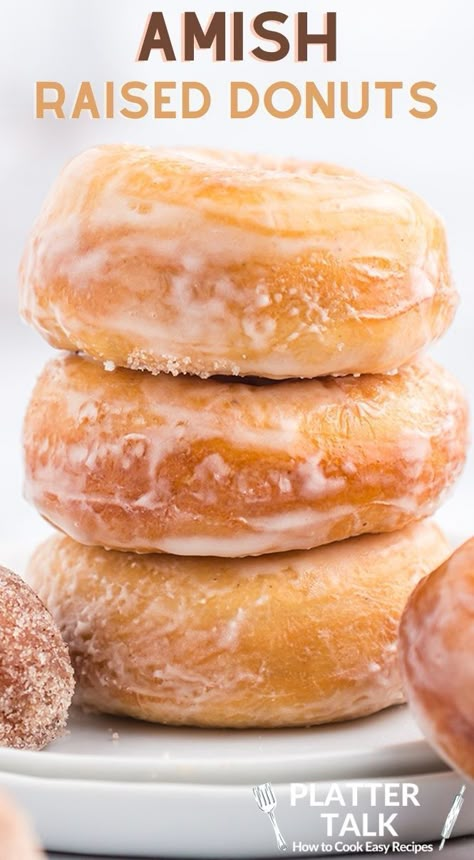 Amish Glazed Donut Recipe, Amish Yeast Doughnut Recipe, Yeast Donuts Recipe Baked, Old Fashioned Donuts Recipe Fried, Crossiant Donut Recipe, Cake Doughnuts Old Fashioned, Donut Recipe Quick, Yeast Donut Recipe Fried, Glazed Yeast Donut Recipe