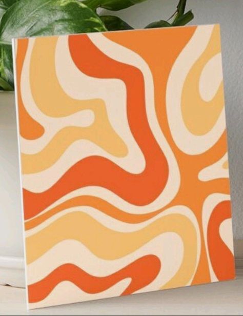 Orange Canvas Painting Ideas, Asthetic Paintings For Room, 70s Painting Ideas On Canvas, Groovy Canvas Painting, Orange Painting Ideas On Canvas, Fall Paintings On Canvas Easy Aesthetic, Boho Painting Ideas On Canvas Aesthetic, Paint Aesthetic Ideas, Painting Ideas On Canvas Orange