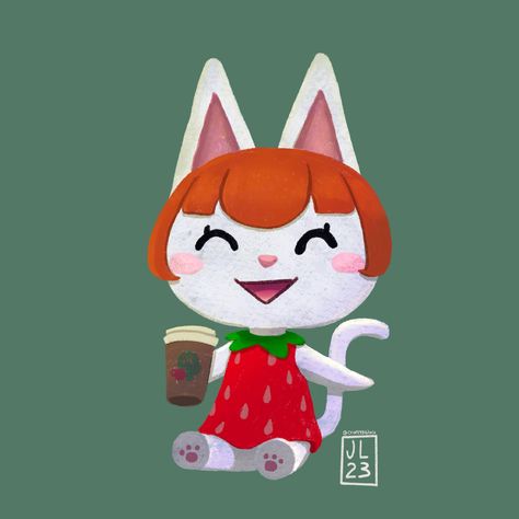 Say hello to Felicity from Animal Crossing: New Horizons! This peppy cat villager is known for her bright and bubbly personality. In this piece, she’s enjoying a to-go cup of coffee from Brewster’s, donning an adorable strawberry dress. I created this fan art last year, and it still brings a smile to my face every time I see it. I apologize for the recent lack of activity on my page. Like many of you, I’m trying to navigate the world of social media, figuring out how best to connect and enga... Acnh Felicity, Bubbly Personality, Gaming Nintendo, Posting Schedule, Strawberry Dress, I See It, Artist Life, Cup Of Coffee, Insta Art