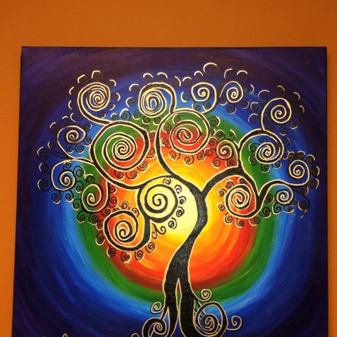 I have always wanted a Tree of Life painting/picture in my home. I love the colors in this one! Love Tree Painting, Tree Of Life Wall Painting, The Tree Of Life Drawing, Tree Of Life Painting Ideas, Whimsical Tree Art, Tree Of Life Acrylic Painting, Tree Of Life Drawing Simple, Tree Of Life Painting Easy, Tree Of Life Art Drawing