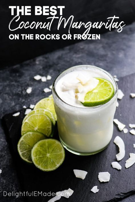 Coconut Lime Margarita, Blended Margarita Recipe, Coconut Margarita Recipe, Lime Margarita Recipe, Best Margarita Recipe, Coconut Margarita, Margarita On The Rocks, Pineapple Margarita, Mango Margarita