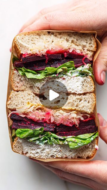 SO VEGAN on Instagram: "BEETROOT PASTRAMI SANDWICH 🥪 get the full recipe with notes in the @sovegan App and on our website (follow the links in our bio!) ✌️

The first recipe in my new series WE GUT YOU is here! This sandwich is packed with fibre, probiotics and contains lots of nutritious ingredients which can help give your gut what it needs to support your body 🙏

📚 did you know we also have a new cookbook? EASY is out now and is packed with 100 QUICK + EASY plant-based recipes - check out the link in our bio to get your copy!

Makes 2 sandwiches:

🌱 2 medium raw beetroot
🌱 1 tsp black peppercorns, freshly ground (see notes)
🌱 1 tsp yellow mustard seeds, freshly ground
🌱 1/2 tsp ground coriander
🌱 1 tsp smoked paprika
🌱 1/2 tsp garlic powder
🌱 salt
🌱 olive oil
🌱 4 thick slic Beetroot Sandwich Recipes, Beetroot Sandwich, Yellow Mustard Seeds, Pastrami Sandwich, Plant Based Recipes Easy, Mustard Seeds, Easy Plants, New Cookbooks, Yellow Mustard