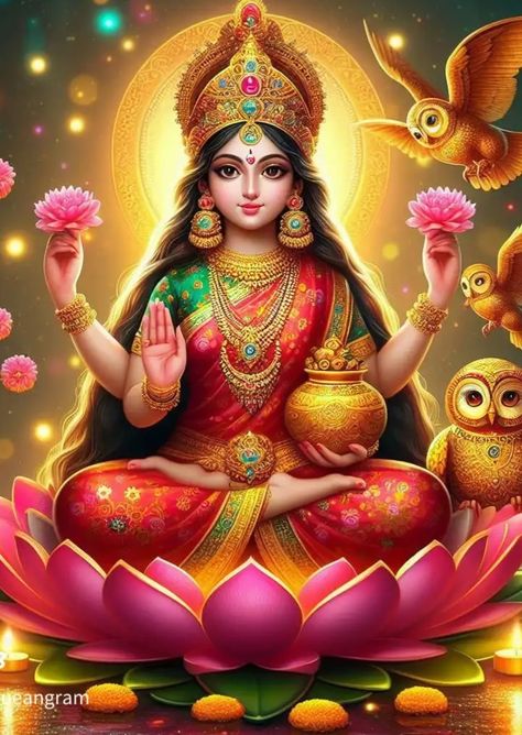 Lord Lakshmi Images, God's Wallpaper, Diwali Lakshmi, शुभ शुक्रवार, Ganesha Art Illustration, Laxmi Mata, Lakshmi Mata, Photos Of Ganesha, Happy Dusshera