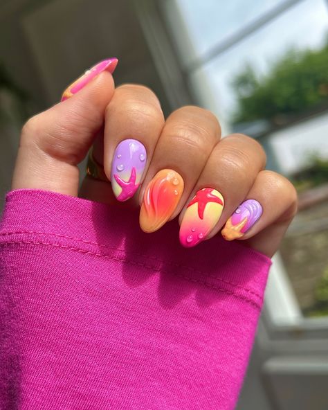 Summery starfishies 🥹🐙🌺🍊✨ I say this basically every week but these are definitely a new favourite of mine and I shed a tear when I removed them 🥲 rings from @luvaj 🫶 #nails #nailinspo #nailart #naildesign #summernails #3dnails #mixandmatchnails Fun Colorful Nails, Nagel Inspiration, Uñas Ideas, Nailinspo Nailart, Teen Nails, Nail Techniques, Cute Simple Nails, Summery Nails, Pretty Nail Art Designs