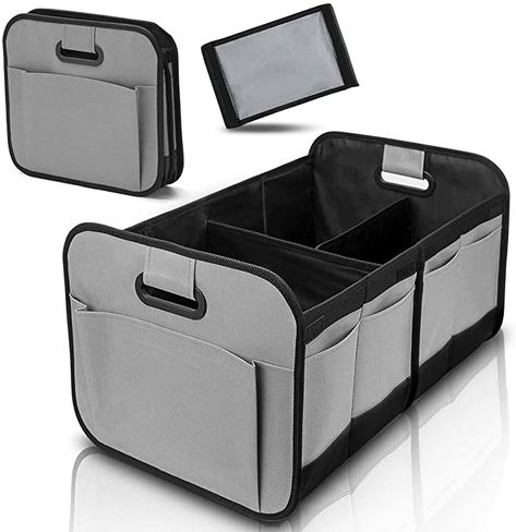 Car Trunk Organizer for SUV Truck Van Storage Organizer with Foldable Compartments and Reinforced Handles (Grey)…: Amazon.sg: Automotive Car Boot Organiser, Messy Car, Cargo Organizer, Car Trunk Organizer, Gifts For New Drivers, Van Storage, Trunk Organizer, Car Trunk Organization, Organization Gifts