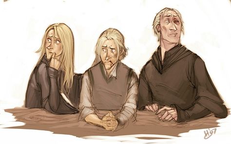 The Malfoy family Battle Of Hogwarts Fanart, The Malfoys, Hogwarts Fanart, The Battle Of Hogwarts, Battle Of Hogwarts, Malfoy Family, Harry Potter Images, Harry Potter Artwork, Harry Potter Comics