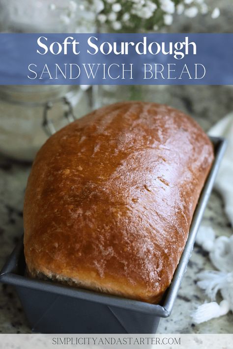 Soft Sourdough Sandwich Bread, Bake Sourdough Bread, Starter Bread, Sourdough Sandwich Bread Recipe, Sourdough Sandwich Bread, Sandwich Bread Recipe, Sourdough Bread Sandwiches, Danish Dough, Sourdough Sandwich