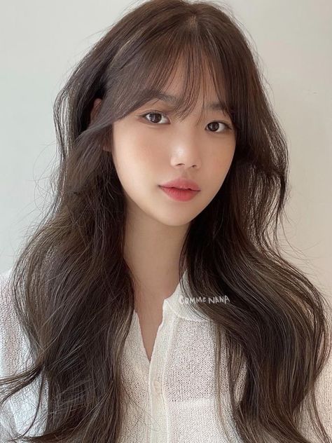 Here, you’ll find everything you need to know about Korean bangs hairstyles that’ll add a fresh and new look in no time. #koreanbangs #koreanhairstyle Korean Female Hairstyles Long, Long Korean Hairstyles With Bangs, Asian Bangs Oval Face, Asian With Bangs Fringes, Asian Haircut With Curtain Bangs, Whispy Curtains Bangs Korean, Korean Bangs Medium Hair, Korean Haircut For Big Forehead, Korean Wispy Bangs Long Hair