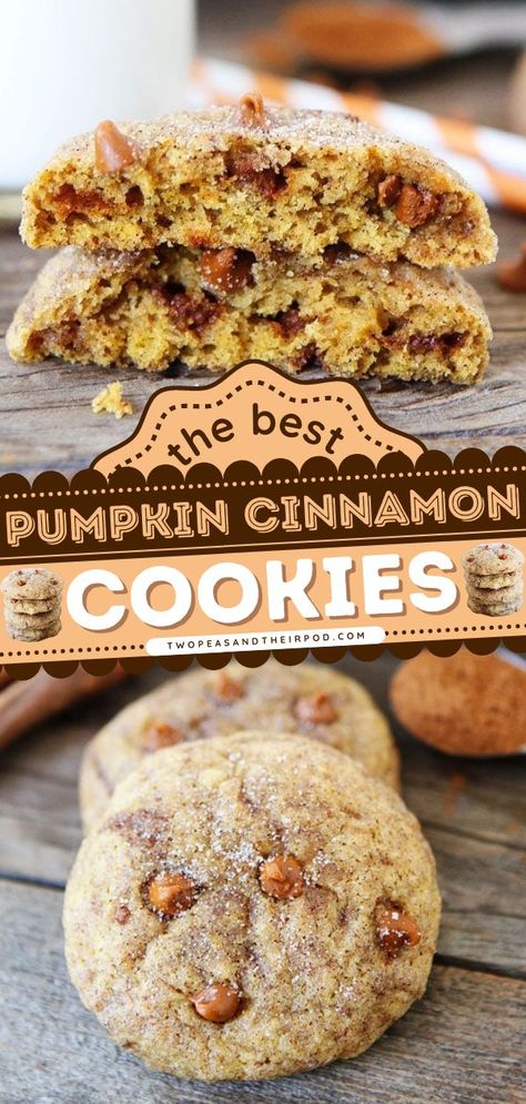 Pumpkin Cinnamon Cookies, pumpkin recipes, easy Thanksgiving dessert recipes Pumpkin Cookies Cinnamon Chips, Pumpkin Cinnamon Chip Cookies, Pumpkin Cinnamon Crumble Cookies, Recipes With Cinnamon Chips, Cinnamon Chips Recipes, Cookies With Cinnamon Chips, Cinnamon Chip Cookies, Cinnamon Chip Recipes, Easy Thanksgiving Dessert