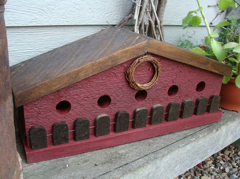 Rustic Old Red Birdhouse Old Barnwood Fence Decorative Large Bird House Garden Decor Primitive Farmhouse Country Rustic Bird Houses, Decorative Birdhouses, Houses Country, Birdhouse Garden, Large Bird Houses, Rustic Birdhouses, Pet Bird Cage, Handmade Birdhouses, Birdhouses Rustic