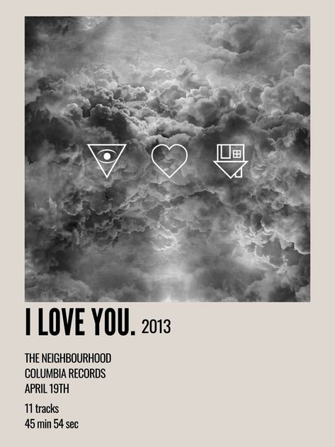 minimal aesthetic polaroid album poster for i love you by the neighbourhood ily The Neighbourhood Poster, Neighbourhood Poster, Love Yourself Album, Perfect Playlist, Minimalist Music, Souvenir Collection, Music Poster Ideas, Vintage Music Posters, Film Posters Minimalist