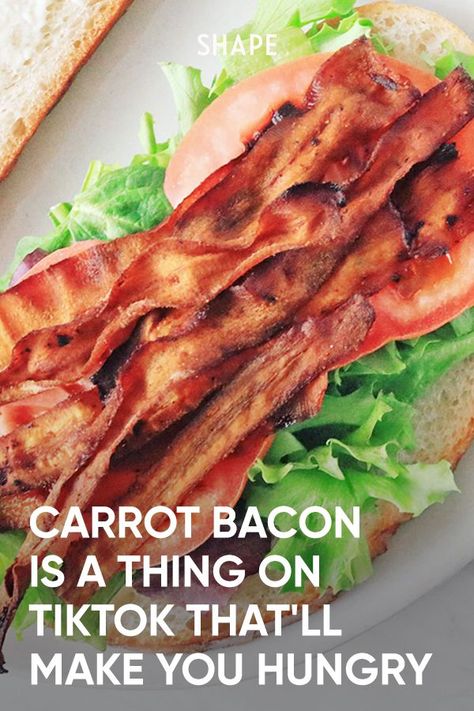 Carrot Bacon Recipe, Summer Food Kids, Carrot Bacon, Vegan Bacon Recipe, Vegetarian Bacon, Vegan Meat, Pork Bacon, Bacon Recipe, Vegan Bacon