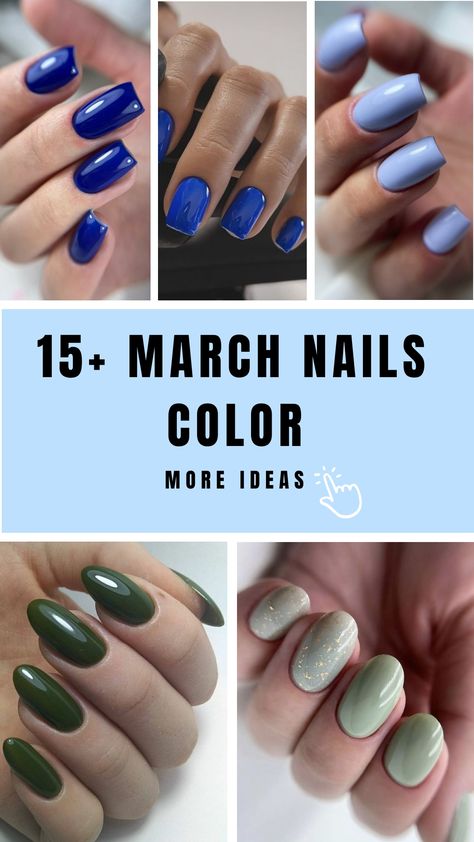 [object Object] Spring Nails 2024 Solid Color, March Nail Colors, Long Round Nails, March Nail, Unique Manicure, March Nails, Early Spring Flowers, Spring Nail Colors, Trendy Nail