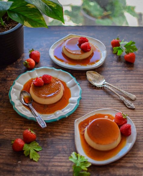 This is one of my favourite desserts and so I bake this often, with just 4 ingredients. It's a very easy recipe and you too should try it out Caramel Custard Recipe, Caramel Custard, Caramel Flan, Baked Custard, Easy Caramel, How To Make Caramel, Flan Recipe, Custard Recipes, Dessert Plating