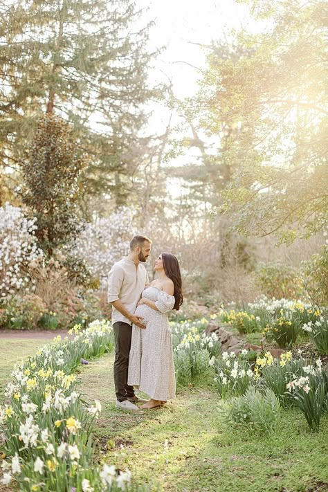 Sayen House and Gardens Maternity Session | Ryan + Luna | Sarah Canning Photography | #philadelphiaweddings #weddingphotographer #newjerseyphotographer Spring Outdoor Maternity Photos, Botanical Garden Maternity Photoshoot, Spring Maternity Shoot Ideas, Maternity Photography Botanical Garden, Maternity Pictures Garden, Rose Garden Maternity Shoot, Flower Garden Maternity Shoot, Maternity Photos Garden, Flower Garden Maternity Photos