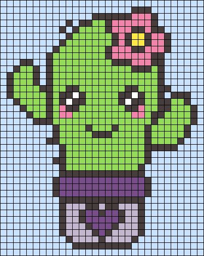 Pixel Cactus, Alpha Bracelets, Business Things, Graph Crochet, Pixel Art Grid, Diy Perler Beads, Life Nature, Cactus Plant, Pixel Art Pattern