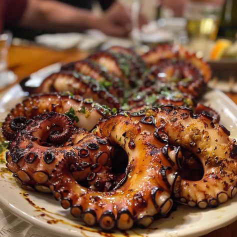 Grilled Octopus: A Delicious and Nutritious Seafood Dish - Recipes Time How To Grill Octopus, Octopus Legs Recipe, Grill Octopus Recipe, Octopus Dinner Recipe, Octopus Grilled Recipes, Grilled Octopus Salad, Greek Octopus Recipes, Asian Octopus Recipes, Cooked Octopus Recipe