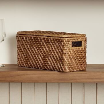 Modern Weave Rattan Baskets | West Elm Beds For Small Spaces, Rattan Baskets, Lidded Baskets, Stylish Curtains, Lid Storage, Basket Design, Rattan Basket, Solid Mango Wood, Curtains For Sale