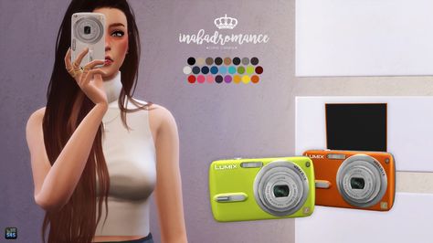 In a bad romance by Laura Peralta: Lumix cameras : accessory & deco Lumix Camera, Sims 4 Nails, Sims 4 Beds, Sims Poses, Sims 4 Blog, Sims 4 Clutter, Free Sims 4, The Sims 4 Packs, Sims 4 Game Mods