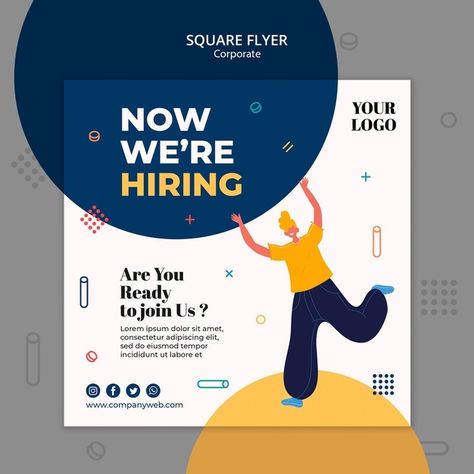 Hiring announcement square fllyer templa... | Free Psd #Freepik #freepsd #flyer #business #square #meeting Job Announcement, Recruitment Poster Design, Recruitment Ads, Hiring Poster, Job Poster, Word Poster, Job Vacancy, Graphic Design Flyer, Announcement Ideas