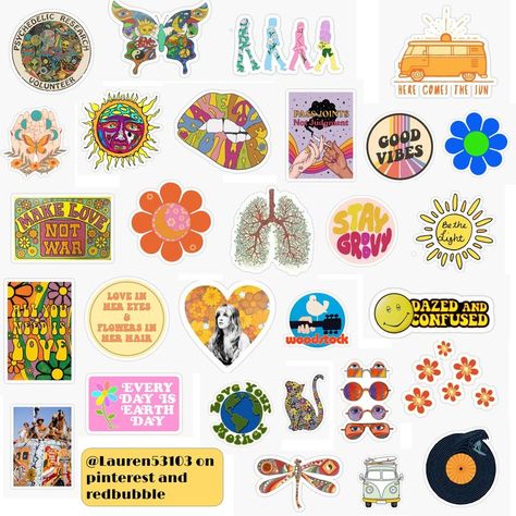 Art Hoe Stickers | Pegatinas Bonitas, Pegatinas Wallpaper Indie Stickers Aesthetic, Indie Stickers Printable, Cellphone Sticker, 70s Stickers, Indie Stickers, Hippy Stickers, Artsy Stickers, Macbook Cover Stickers, Stickers Hippie