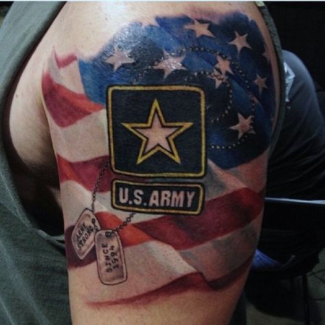 90 Army Tattoos For Men - Manly Armed Forces Design Ideas Army Tattoos For Men, Military Tattoo Ideas, Us Army Tattoos, Johnny Tattoo, Creative Sleeve Tattoos, Marine Tattoos, Navy Tattoos, Tattoos Dainty, Mother And Son Tattoo