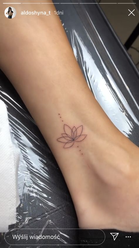 Lotus Flower Tattoo On Spine, Lotus Flower Tattoo Small Ankle, Small Fine Line Tattoo Women Ankle, Lutos Tattoo Design, Arm Text Tattoos For Women, Small Lotus Tattoos For Women, Minimalist Sternum Tattoo Women, Minimal Lotus Tattoo, Mini Lotus Tattoo