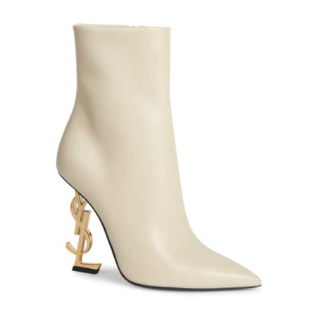 Saint Laurent YSL Leather Ankle Boots 38 (US 8) Beige | eBay Ysl Boots Heels, Ankle Boots Ysl, Expensive High Heels, Mum Fits, Ysl Clothes, Ysl Boots, Saint Laurent Clothes, Saint Laurent Boots, Luxury Heels