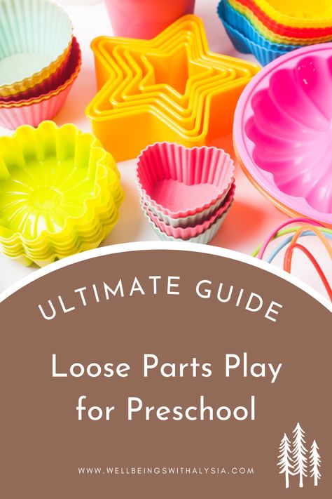 Loose Part Ideas For Preschool, Loose Parts Preschool, Loose Parts Math Activities, Kindergarten Loose Parts, Loose Parts Play, Large Loose Parts Play, Loose Parts Invitation To Play, Reuse Bottles, Block Area